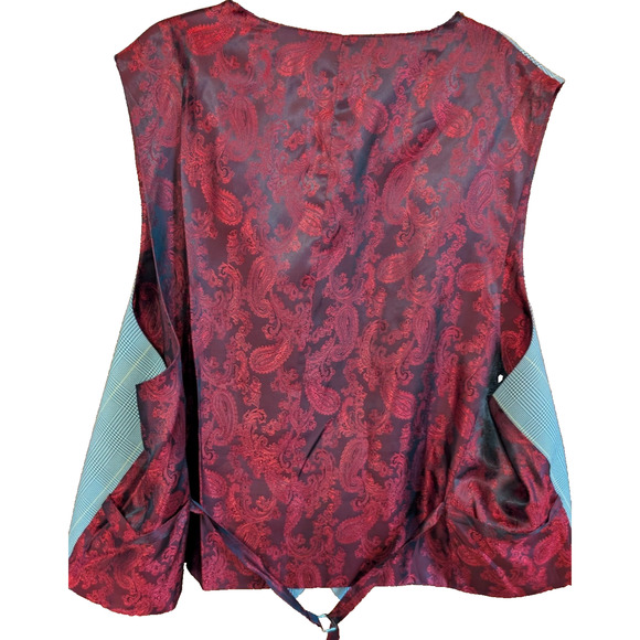 Vittorio St. Angelo  Vest Waistcoat 5 Button Plaid Size 56 L EUC - Picture 2 of 5